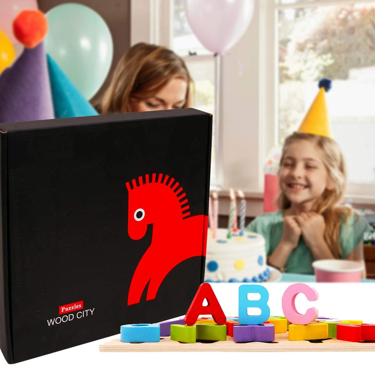 Alphabet Puzzle, ABC Letter Puzzles for Toddlers1 2 3 Years Old, Educational Learning Toys for Toddlers, Alphabet Toys with Puzzle Board & Letter Blocks, Best Surprise for Girls and Boys